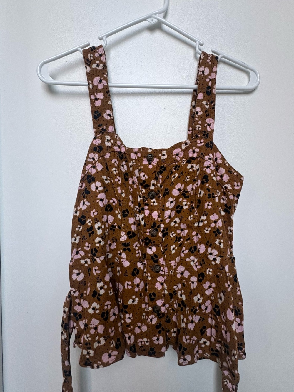 Who What Wear Brown Floral Toddler One-Piece with Pink and Black Print